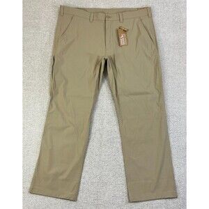 NEW Eddie Bauer Pants Men's 40X30 Horizon Guide Chino Beige Stretch Nylon Hiking